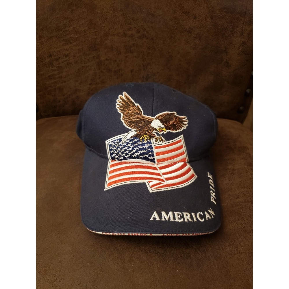 USA American Pride Hat God Bless America Mens eagle flag adjustable